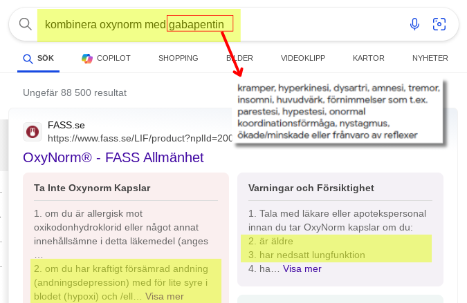 Oxynorm Gabapentin (Narkotikaklassade läkemedel som är extremt farliga!)