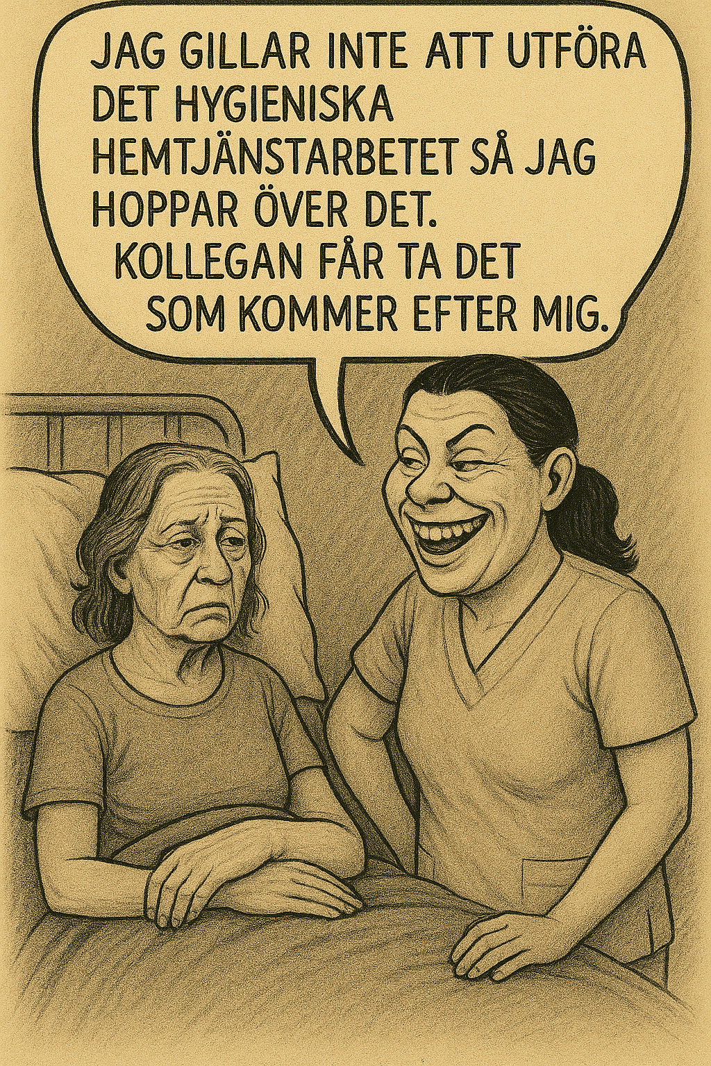 Viljan av att hjälpa oavsett arbetssyssla inom hemtjänst.
