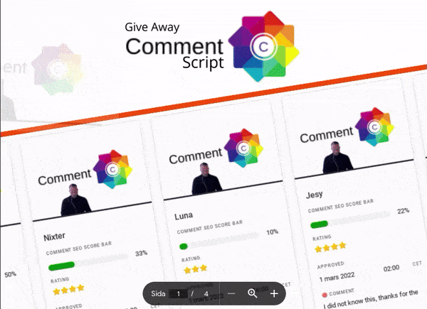 PDF Information - About the Free Shareable Comment Tool - This is how you make your own comment tool for your website!