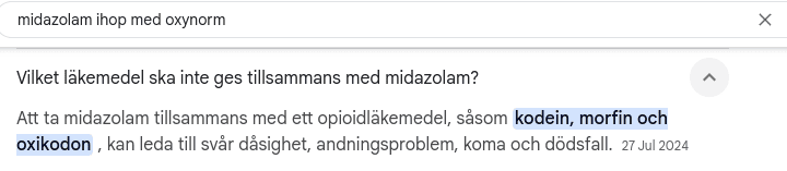 Livsfarlig medicinkombination vid Palliativ vård och smärtlindring? (1)