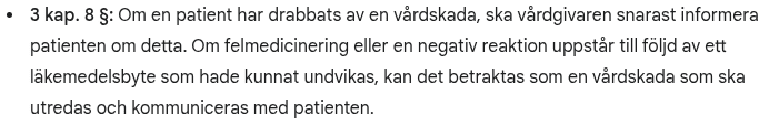 Växling av läkemedelsfabrikat - Patientsäkerhetslagen 