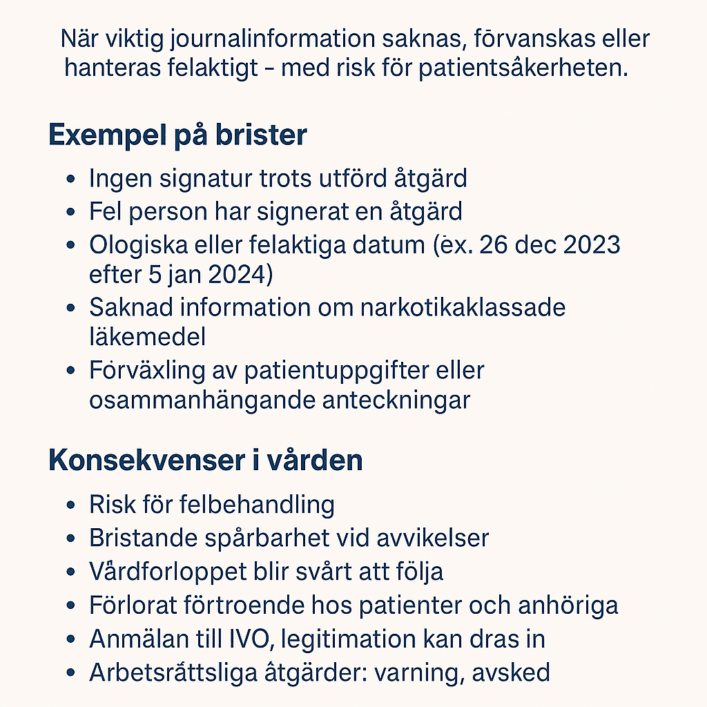allvarlig dokumentationsbrist